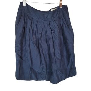 Odille Anthropologie Womens Sz 4 Blue Pocket Lined Zipper Straight Pleated Skirt